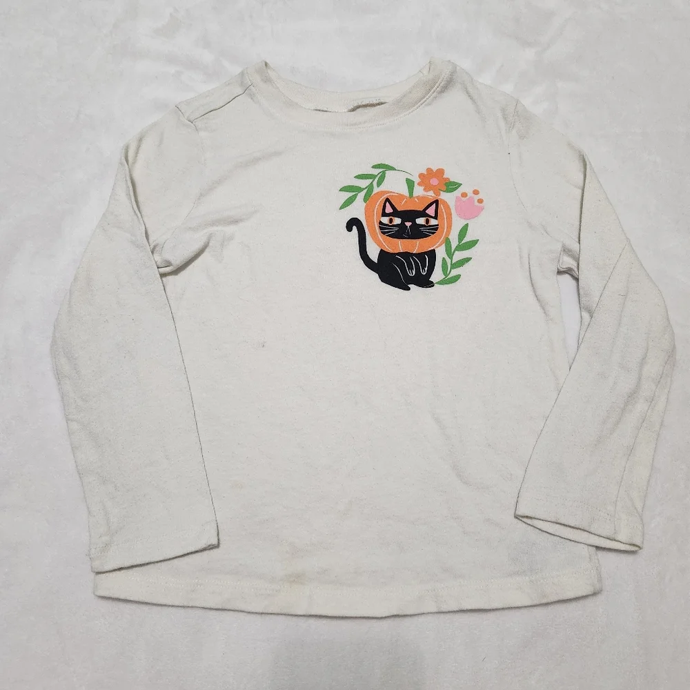 Old Navy Halloween Cat Pumpkin Long Sleeve Tee
